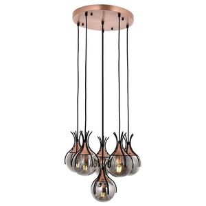 Lustra, Avonni, 683AVN1206, Metal, Negru/Bronz imagine