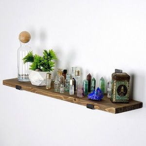 Raft de perete, Evila Originals, LAM010, 60x16x14 cm, Nuc negru imagine