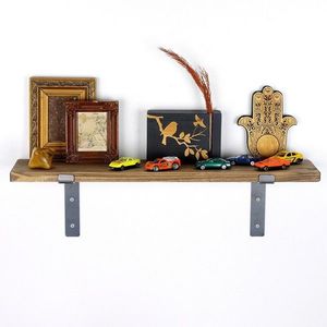 Raft de perete, Evila Originals, LAM002, 60x16x14 cm, Nuc negru imagine