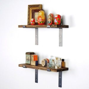Raft de perete, Evila Originals, LAM003, 40x16x14 cm, Nuc negru imagine