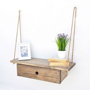 Raft de perete, Evila Originals, Gar010, 60x14x20 cm, Maro imagine
