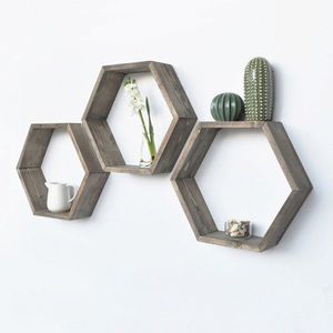 Raft de perete, Evila Originals, HEX001, 40x40x10 cm, Maro imagine