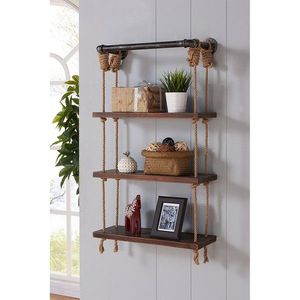 Raft de perete, Evila Originals, GAR005, 60x120x13 cm, Nuc / Negru imagine