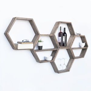 Raft de perete, Evila Originals, HEX003, 40x40x10 cm, Maro imagine