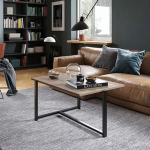 Masuta de cafea, Hadley, Merideths, 92x45x64 cm, Nuc / Negru imagine