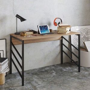 Birou, Hadley, Tuna, 120x75x60 cm, Nuc / Negru imagine