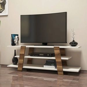 Comoda TV, Hommy Craft, Flower, 120x42x33.6 cm, Maro/Crem imagine