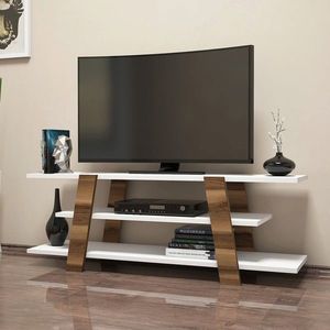 Comoda TV, Hommy Craft, Flower, 120x42x33.6 cm, Nuc/Alb imagine