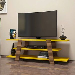 Comoda TV, Hommy Craft, Flower, 120x42x33.6 cm, Nuc / Galben imagine