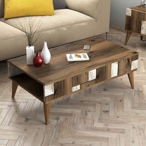 Masuta de cafea, Hommy Craft, Madrid, 105x37.6x60 cm, Alb/Maro imagine