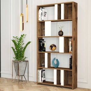 Corp biblioteca, Hommy Craft, Lima, 90x180x20 cm, Nuc/Alb imagine