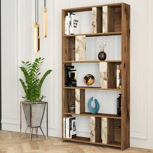 Corp biblioteca, Hommy Craft, Lima, 90x180x20 cm, Nuc/Alb imagine