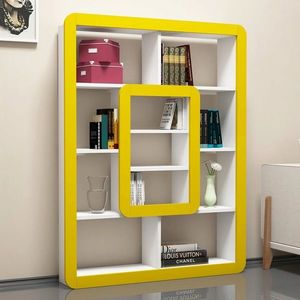Corp biblioteca, Hommy Craft, Orkide, 108.4x140x21.8 cm, Alb / Galben imagine