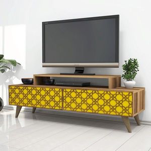 Comoda TV, Hommy Craft, City, 140x48.8x41.8 cm, Nuc / Galben imagine