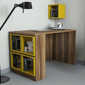 Birou, Hommy Craft, Box, 120x75x65 cm, Nuc / Galben imagine