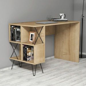 Birou, Hommy Craft, Extra, 120x78.8x60 cm, Stejar / Negru imagine