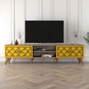 Comoda TV, Hommy Craft, Class, 180x44x35 cm, Nuc / Galben imagine