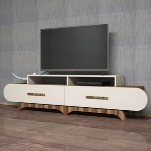 Comoda TV, Hommy Craft, Flora, 205x50x36.8 cm, Maro/Crem imagine