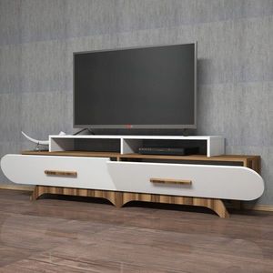 Comoda TV, Hommy Craft, Flora, 205x50x36.8 cm, Nuc/Alb imagine