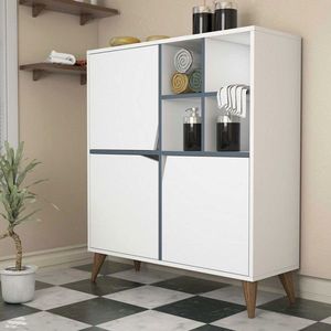 Dulap multifunctional, Hommy Craft, Pulse, 100x115x30 cm, Alb/Albastru imagine