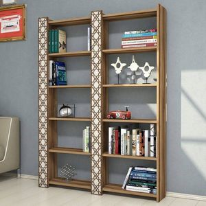 Corp biblioteca, Hommy Craft, City 2, 124.6x170x24.2 cm, Maro/Crem imagine
