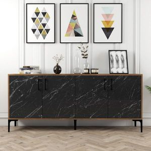 Consola, Hommy Craft, Kiev, 180x78x35 cm, Nuc / Negru imagine