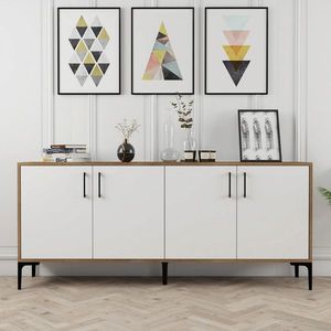 Consola, Hommy Craft, Kiev, 180x78x35 cm, Nuc/Alb imagine