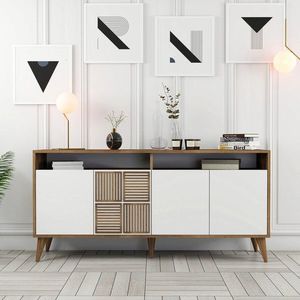 Consola, Hommy Craft, Milan 160, 160x78x35 cm, Nuc/Alb imagine