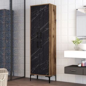 Dulap multifunctional, Hommy Craft, Berlin A, 60x200x35 cm, Nuc / Negru imagine