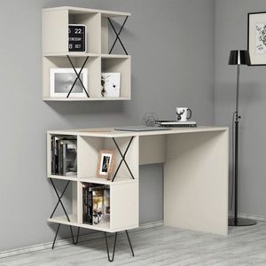 Birou, Hommy Craft, Extra 2, 120x78.8x60 cm, Crem/Negru imagine