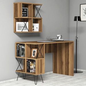 Birou, Hommy Craft, Extra 2, 120x78.8x60 cm, Nuc / Negru imagine