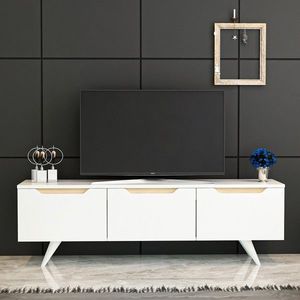 Comoda TV, Inarch, Prag, 150x44x35 cm, Stejar alb imagine
