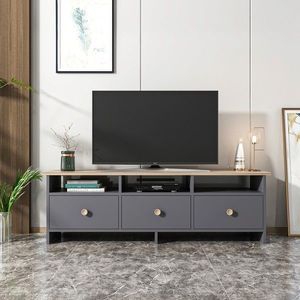 Comoda TV, Inarch, Oslo, 150x47x36 cm, Antracit / Stejar imagine