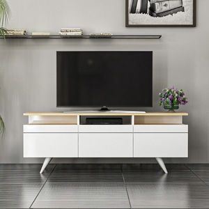 Comoda TV, Inarch, Berlin 150, Stejar / Alb imagine