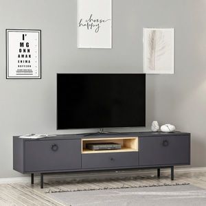 Comoda TV, Inarch, Naturel, Antracit imagine