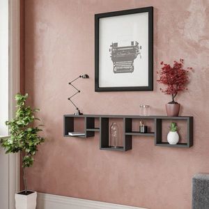Raft de perete, Kalune Design, Amanos, 120x32x17 cm, Antracit imagine
