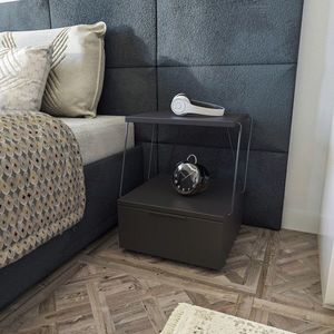 Noptiera, Kalune Design, Tekoba, 42x52x41 cm, Antracit imagine