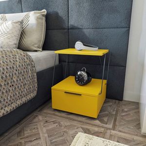 Noptiera, Kalune Design, Tekoba, 42x52x41 cm, Galben imagine