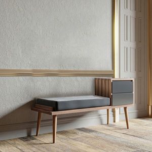 Cuier de perete, Kalune Design, Rino, 120x40x45 cm, Nuc / Antracit imagine