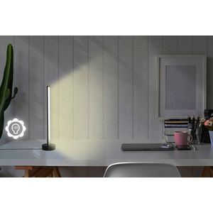 Lampa de masa, Curlux, 395NGR1108, Corp din aluminiu de 45 cm, Invelis electrostatic, Alb imagine