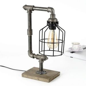 Lampa de masa, Evila Originals, 791EVL1588, Fier, Negru/Argintiu imagine