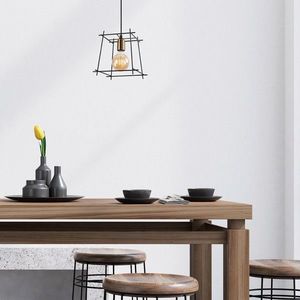 Lustra, Fulgor, 942FLG1183, Metal, Negru/Maro antic imagine