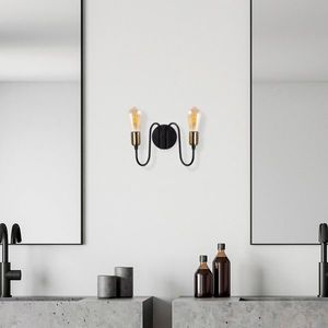 Aplica de perete, Fulgor, 942FLG1305, Metal, Negru/Maro antic imagine