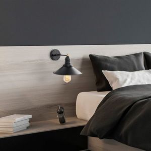 Aplica de perete, Fulgor, 942FLG2168, Metal, Negru/Maro antic imagine