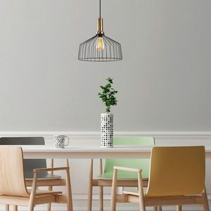 Lustra, Fulgor, 942FLG2138, Metal, Negru/Maro antic imagine