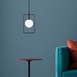 Lustra, Fulgor, 942FLG1124, Metal, Alb/Negru imagine