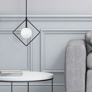 Lustra, Fulgor, 942FLG1127, Metal, Alb/Negru imagine