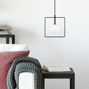 Lustra, Fulgor, 942FLG1128, Metal, Alb/Negru imagine