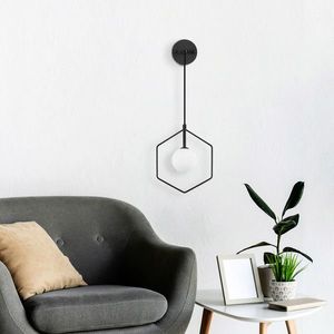 Aplica de perete, Fulgor, 942FLG2101, Metal, Alb/Negru imagine