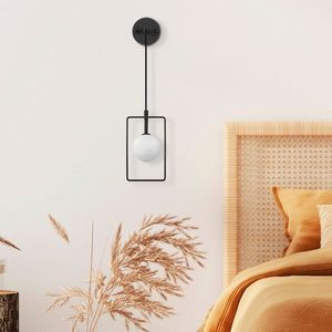 Aplica de perete, Fulgor, 942FLG2102, Metal, Alb/Negru imagine